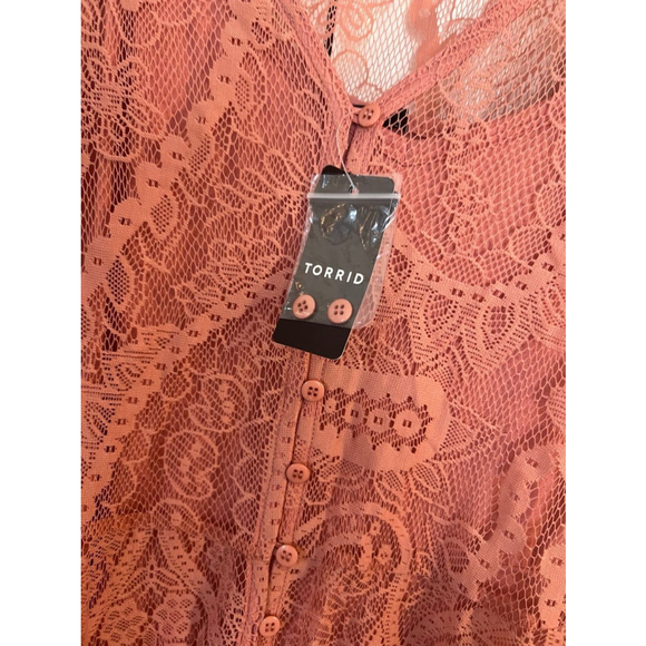 New Torrid Mini Lace Button-Front Shirt Dress 2 18/20 - Picture 3 of 5